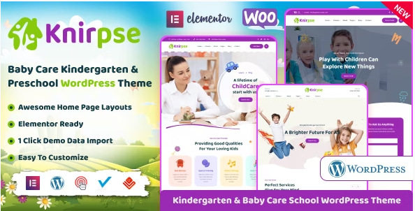 Knirpse – Kindergarten, Shool & Baby Care WordPress Theme download