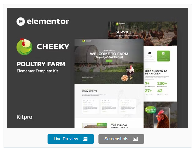 Cheeky - Poultry Farm Elementor Template Kit download