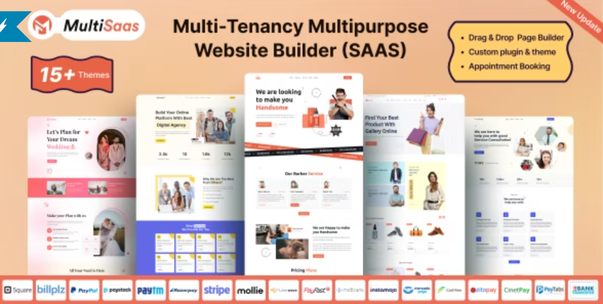 Multi-Tenancy Multipurpose Website Builder (Saas)