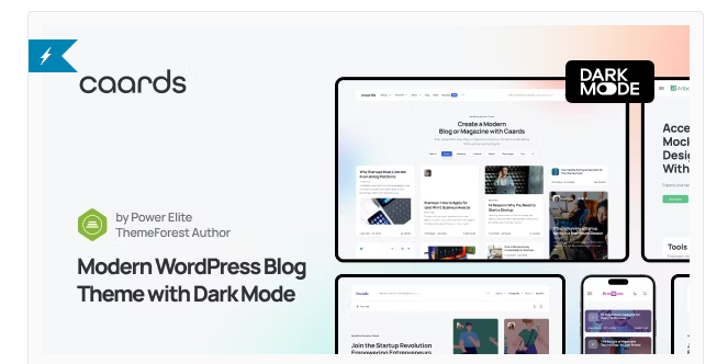 Caards – Modern Blog & Magazine WordPress Theme with Dark Mode download