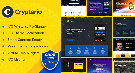 Crypterio - ICO Landing Page and Cryptocurrency WordPress Theme download