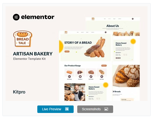 Baketale - Artisan Bakery Elementor Template Kit download