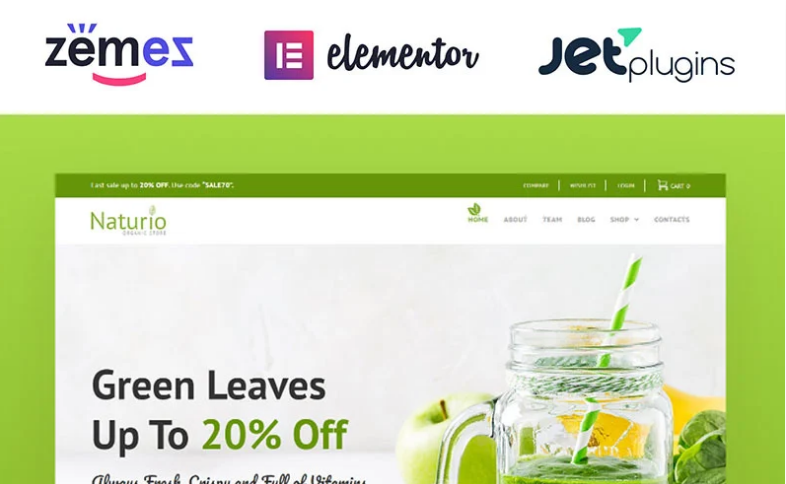 Naturio Food Store Template WooCommerce Theme download