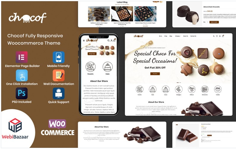 Chocof - Chocolate Sweets & Candy WordPress Elementor Theme download