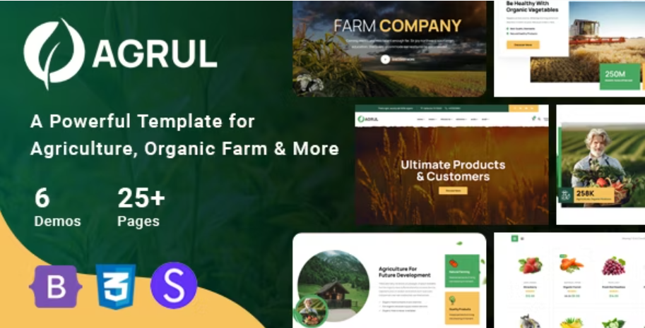 Agrul - Organic Farm Agriculture Template download