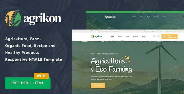 Agrikon - HTML Template For Agriculture Farm & Farmers download