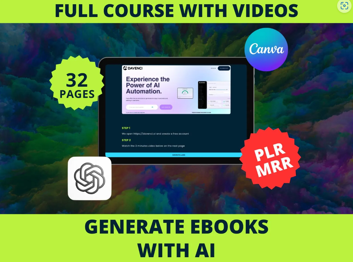 New Generate a complete eBook with AI, step-by-step Masterclass with videos