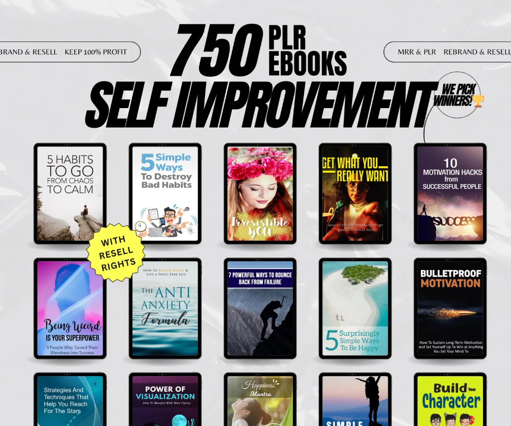 EBOOKS Self Improvement Bundle/750 Digital Books With Resell Rights/Ebook Bundle