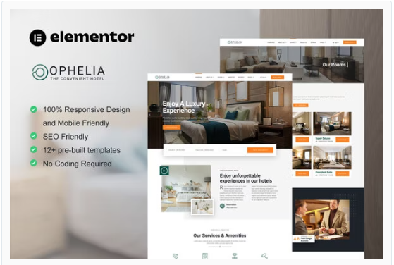 Ophelia - Hotel & Resort Elementor Template Kit download