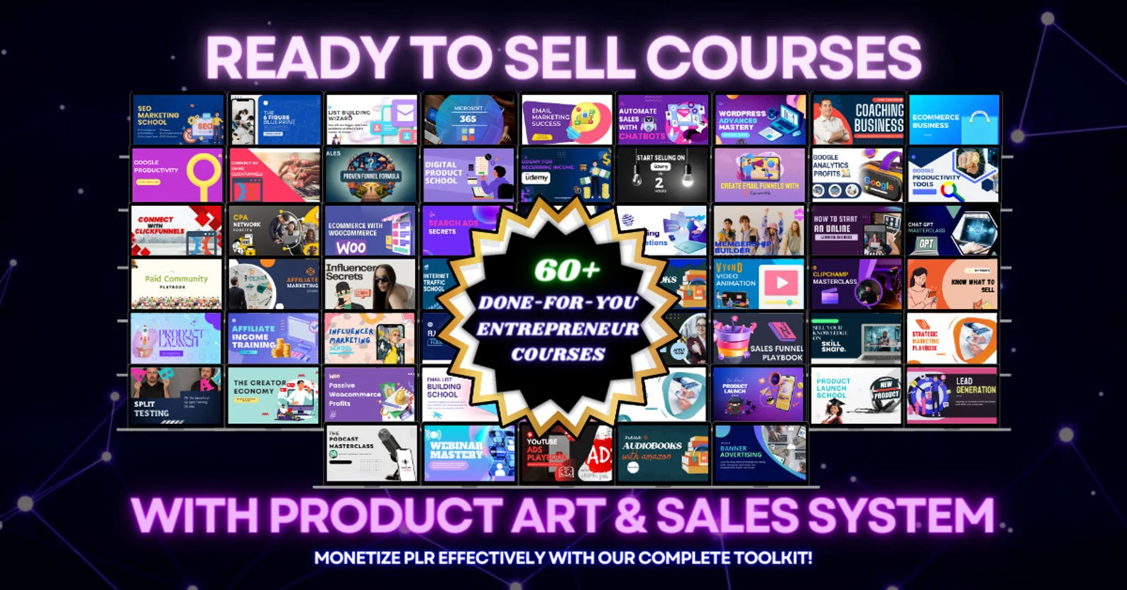 60+ PLR Video Courses Digital Product - Done-For-You Entrepreneur Niche, DFY Funnels