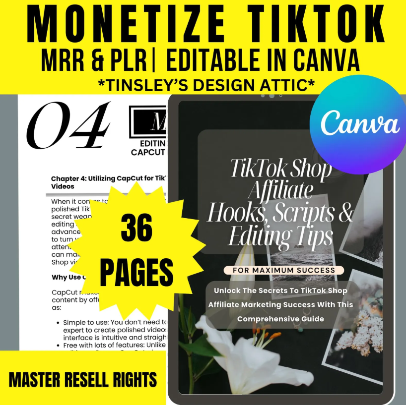 TikTok Shop Affiliate Hooks and Scripts | Monetize TikTok | MRR & PLR | 2025