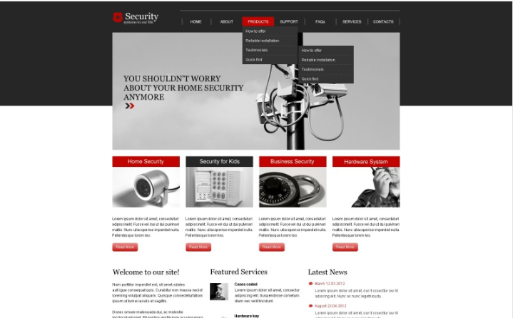 Security Responsive Website Template download