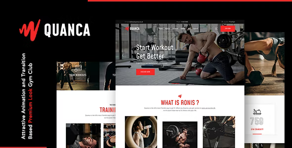 Quanca | Premium Gym Club HTML Template download