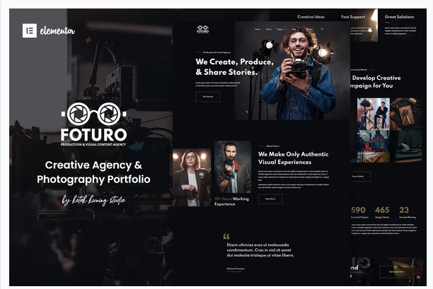 Foturo - Photography Portfolio & Creative Agency Elementor Template Kit download