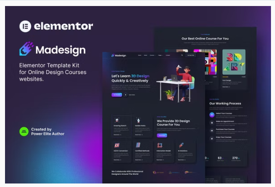 Madesign – Online Design Courses Elementor Template Kit download